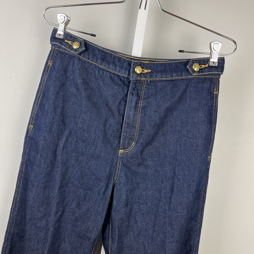 Ann Taylor LOFT The Trouser Jeans Womens 2/26 Dark Blue Wide Leg Sailor